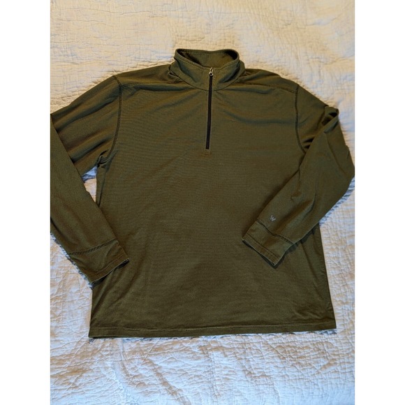 White Sierra Men's 1/4 Zip XL Long Sleeve Pullover Striped Green Stretchy Soft - Picture 3 of 12